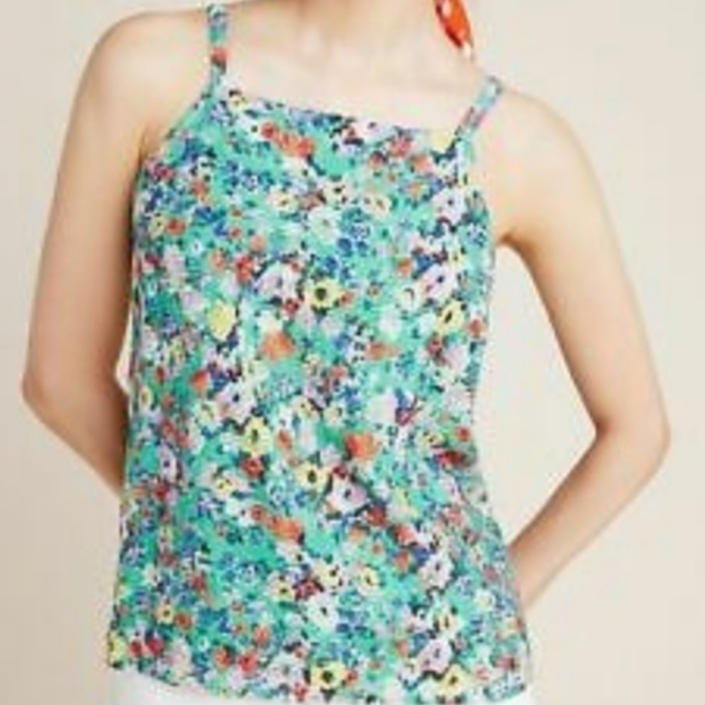 Maeve Anthropologie Quinn Floral Textured Tank
